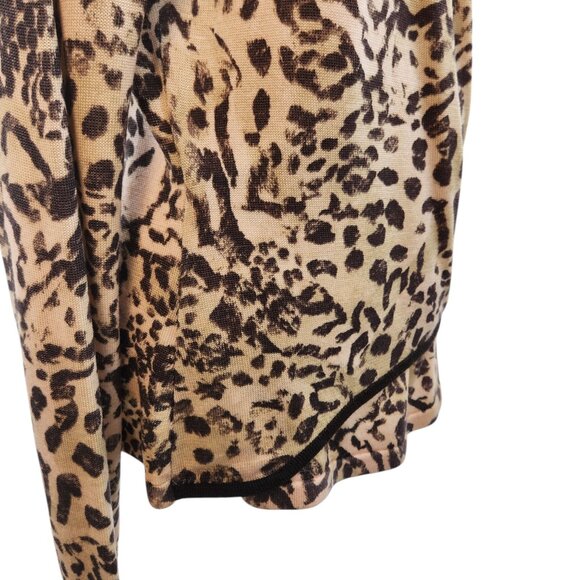 St. John Collection Surplice Style Cashmere Blend Leopard Print Knit Top Large - Picture 6 of 13